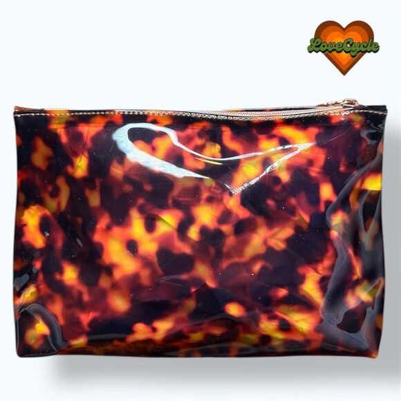 Women's Makeup Bag Bundle : Bronze Chevron & Tortoiseshell Gloss Clutch - Picture 2 of 8